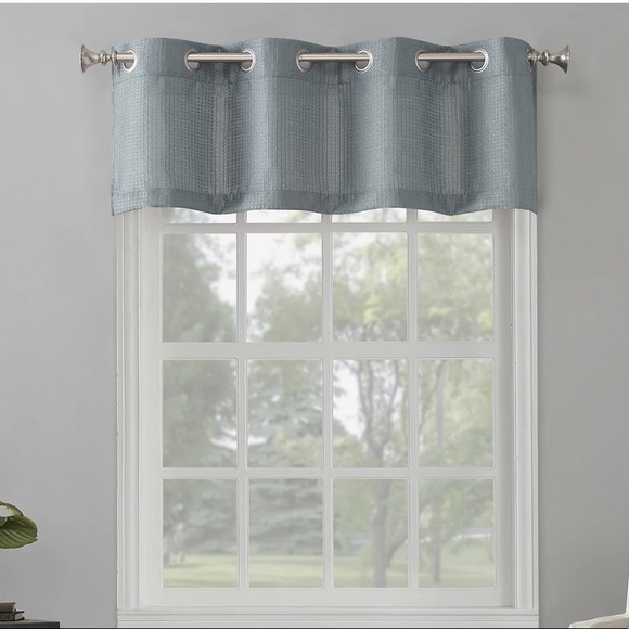 {Kohl’s} The Big One Grommet-Top Valance AQUA/Seafoam Neutral Texture Home NWT - Picture 1 of 17